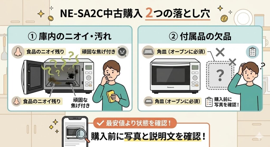 庫内のニオイ・汚れと、見落としがちなNE-SA2Cの付属品の欠品