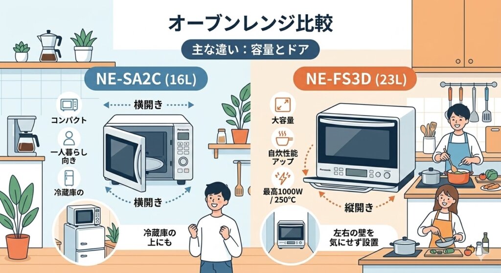 NE-SA2CとNE-FS3Dの違い
