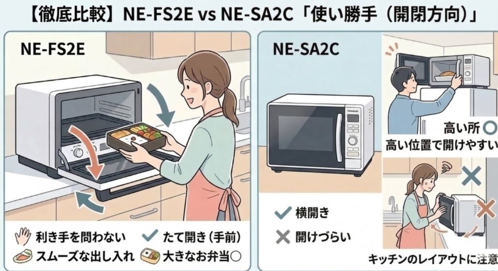 NE-FS2EとNE-SA2Cの使い勝手の違い