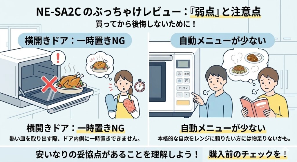 NE-SA2Cのデメリット・レビュー！不便に感じる瞬間
