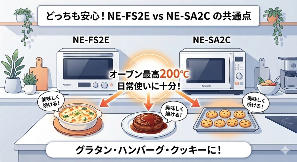 NE-FS2EとNE-SA2Cの優れた「共通点」　最高温度200℃のオーブン機能