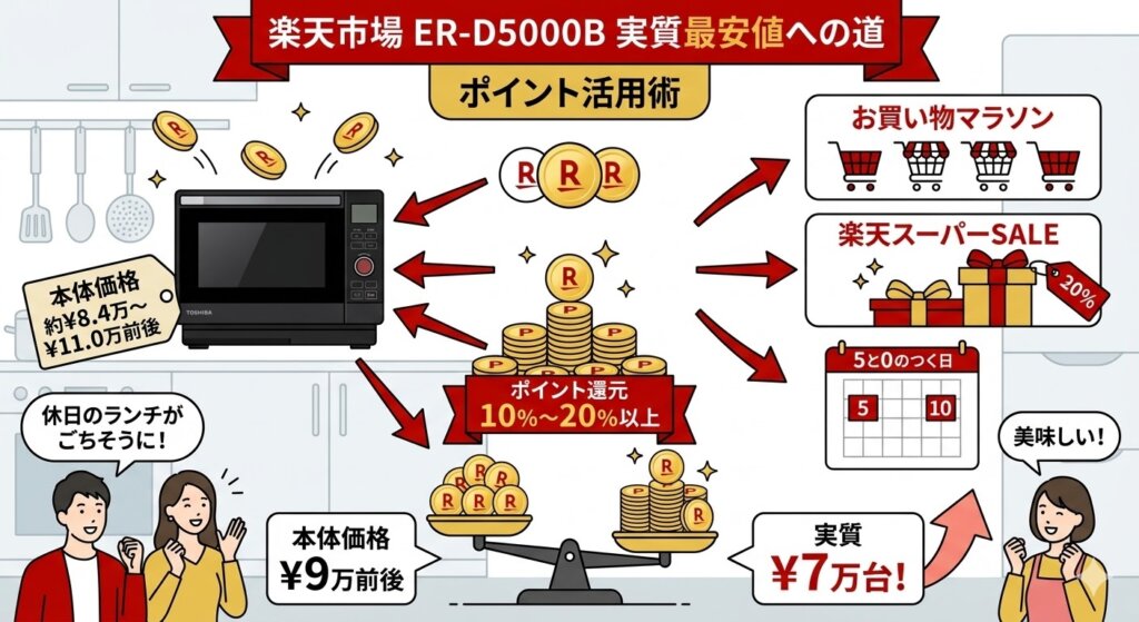 ER-D5000Bの最安値はどこ？楽天経済圏・ポイント重視なら楽天市場