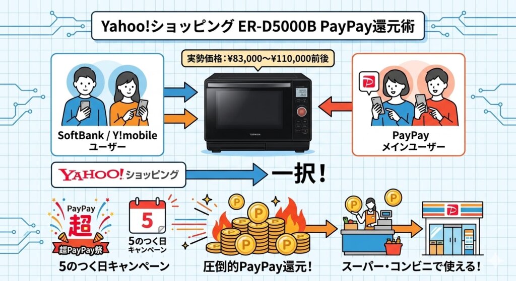 ER-D5000Bの最安値はどこ？ソフトバンクユーザー・PayPayメインならYahoo!ショッピング
