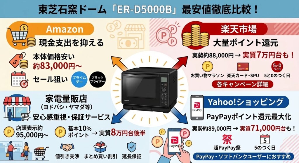 東芝石窯ドーム「ER-D5000B」の最安値徹底比較！