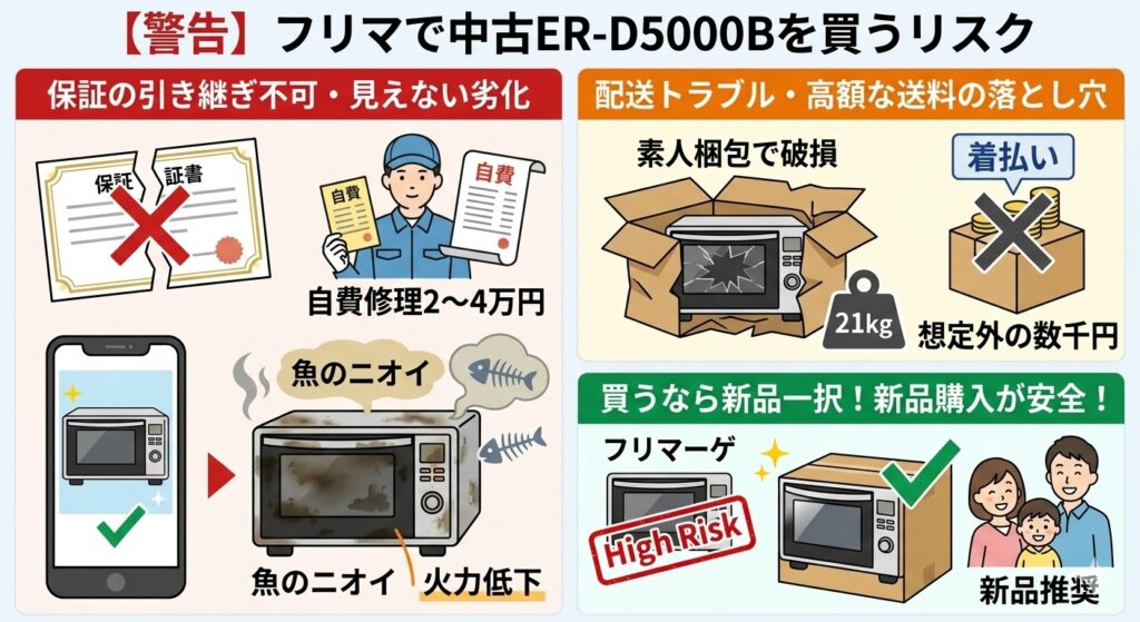 【警告】メルカリ等フリマアプリでER-D5000Bを買うリスク