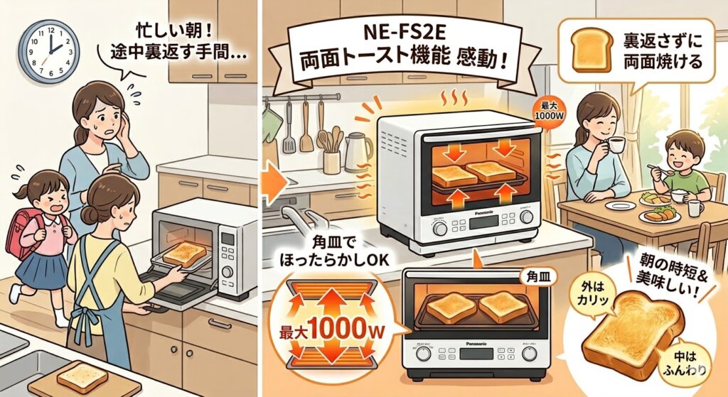 NE-FS2Eの良い口コミ・評判　トースト機能に感動