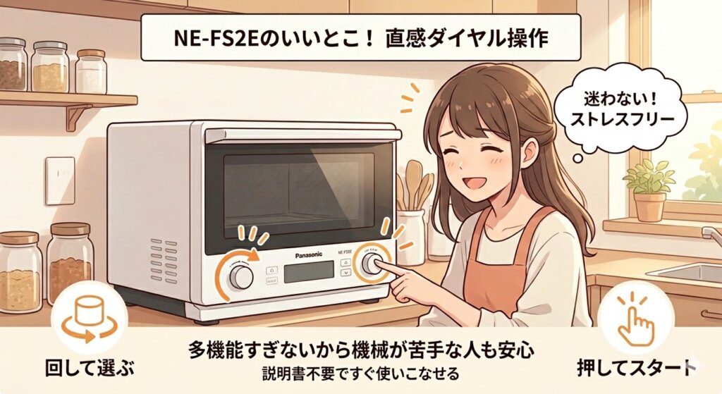 NE-FS2Eの良い口コミ・評判　「ダイヤル式」が直感的で使いやすい