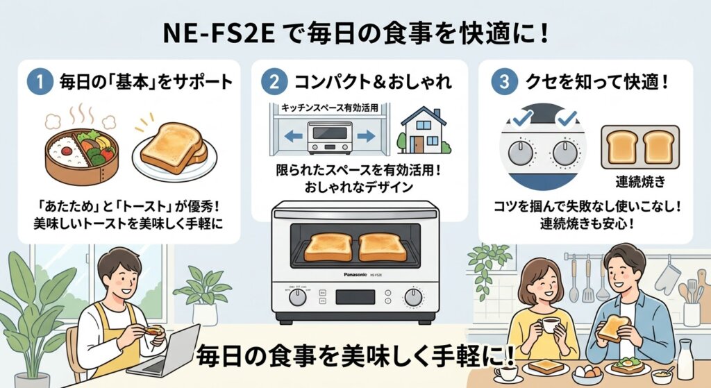 NE-FS2Eで毎日の食事をもっと手軽に美味しく！