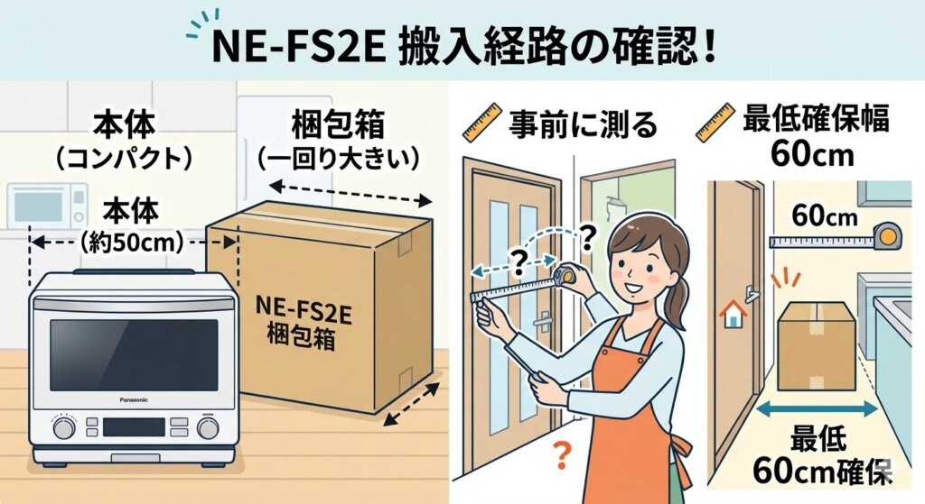 NE-FS2E購入前に確認すべき注意点　スムーズな搬入経路の確保
