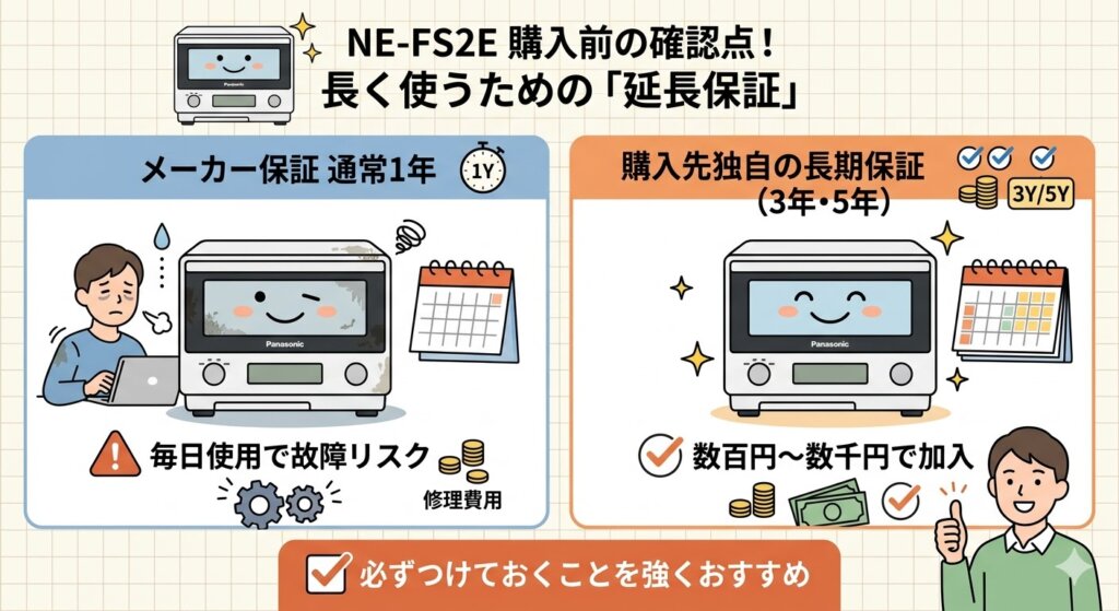 NE-FS2E購入前に確認すべき注意点　長く使うための「延長保証」の有無