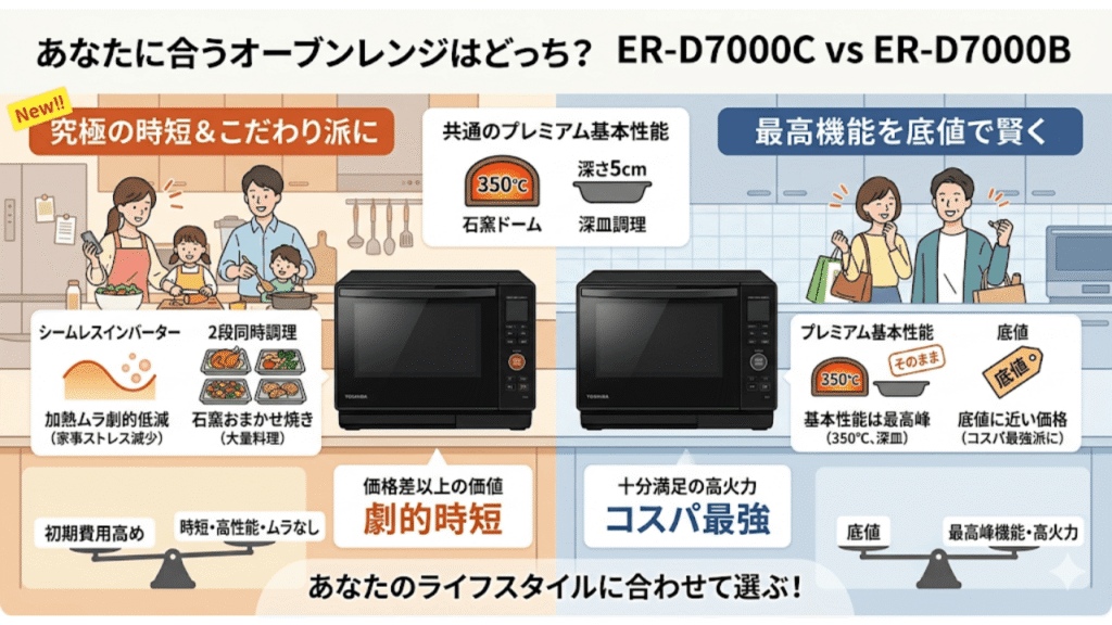 ER-D7000Cと型落ちER-D7000B、あなたに合うのはどっち？