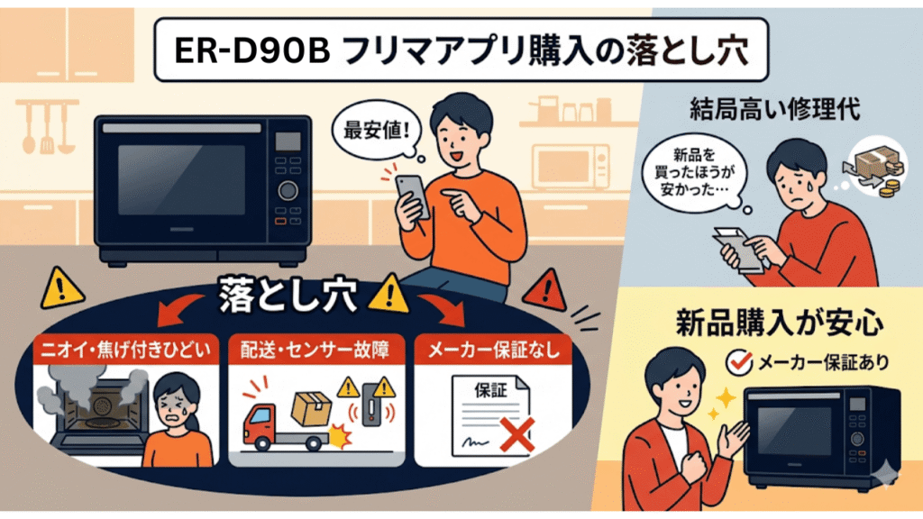 ER-D90Bの最安値をフリマアプリで狙う落とし穴