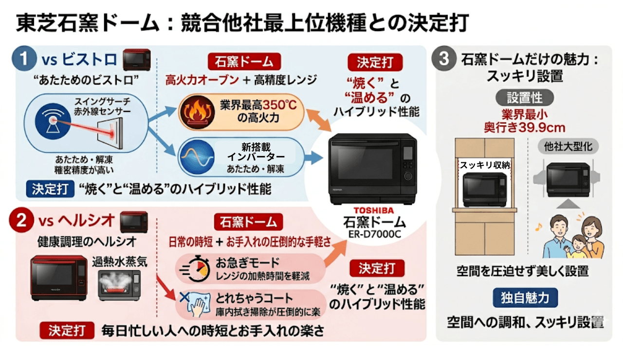 ER-D7000C パナソニック「ビストロ」やシャープ「ヘルシオ」の最上位機種と迷った時の決定打