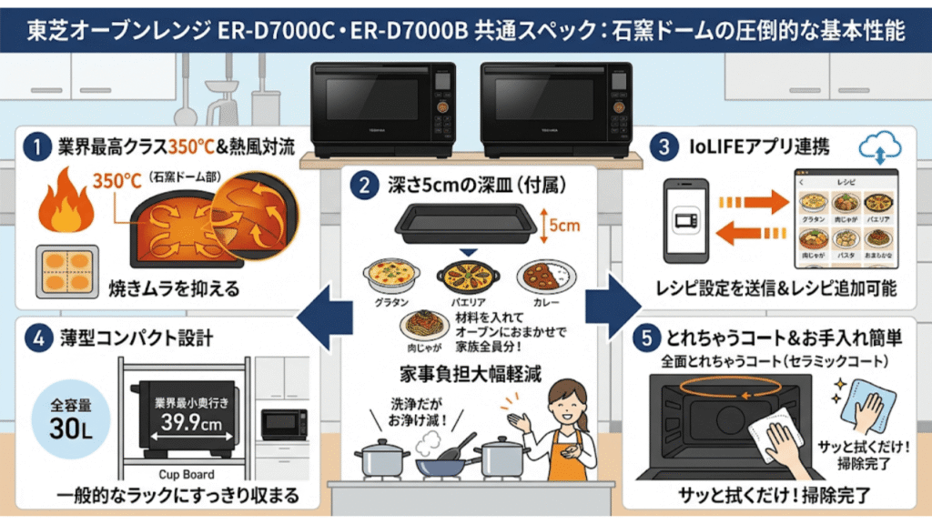 ER-D7000Cと型落ちER-D7000Bの共通スペック