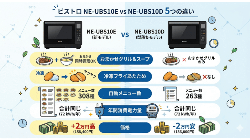 NE-UBS10EとNE-UBS10Dの違い