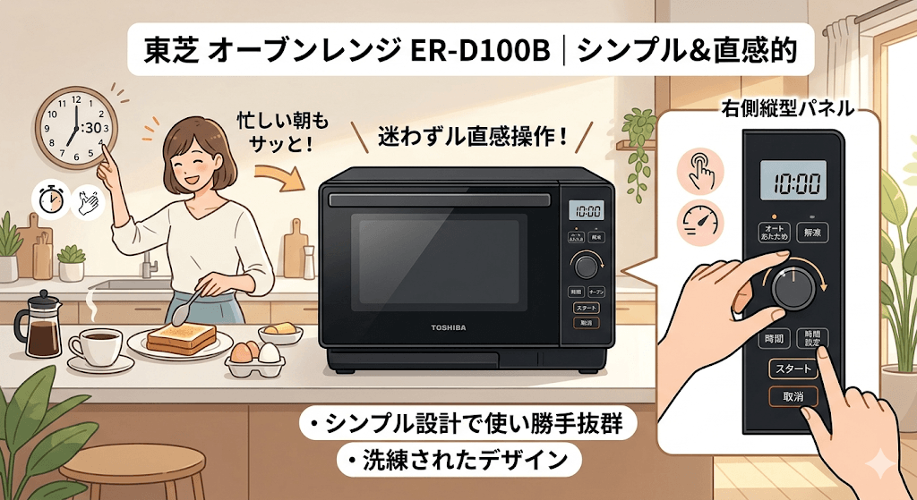 ER-D100Bの良い口コミ・評判 シンプルで迷わない・直感的な操作ができる