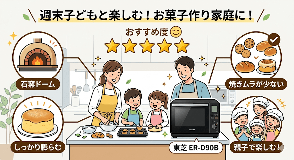 ER-D90Bは私のライフスタイルには合う？週末は子どもと一緒にお菓子やパン作りを楽しみたい家庭