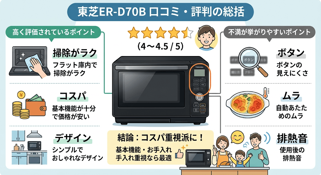 東芝ER-D70Bの口コミ・評判の総括