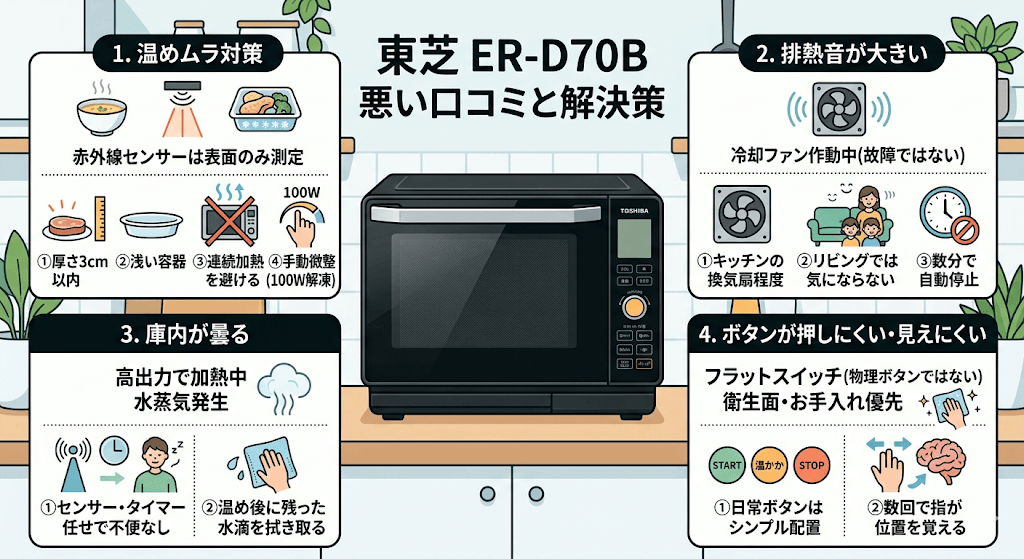 ER-D70Bの悪い口コミと解決策