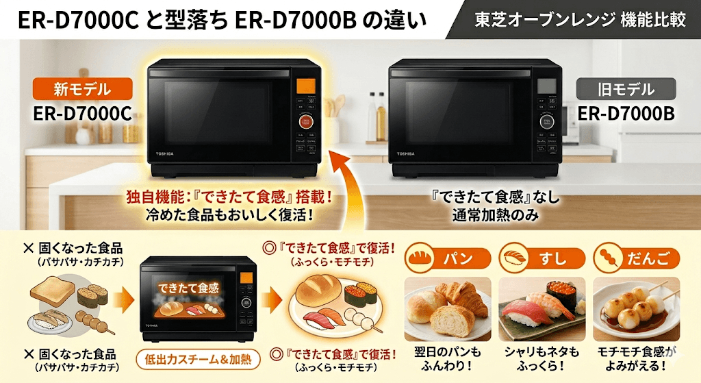 ER-D7000Cと型落ちER-D7000Bの違い「すごうま解凍」