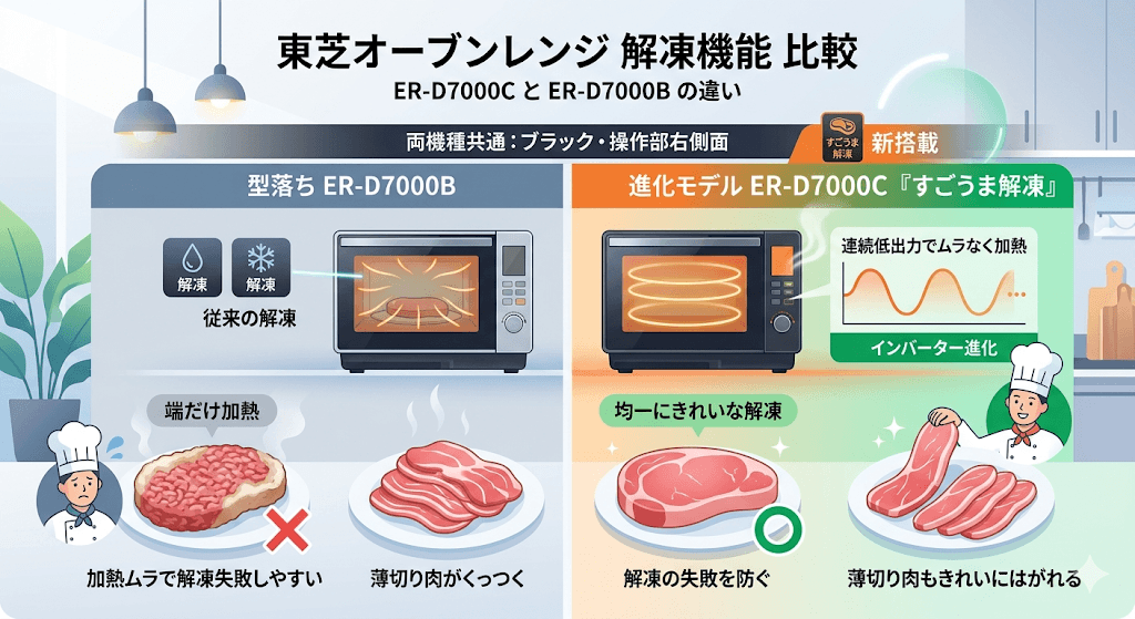 ER-D7000Cと型落ちER-D7000Bの違い　すごうま解凍