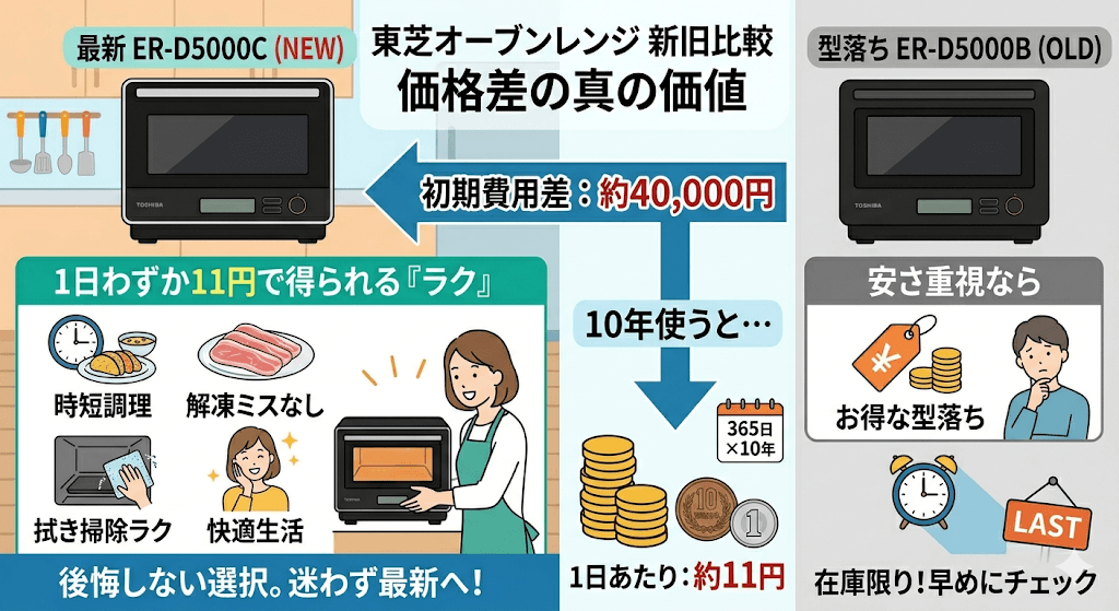 ER-D5000Cと型落ちER-D5000Bの違いを比較　価格差