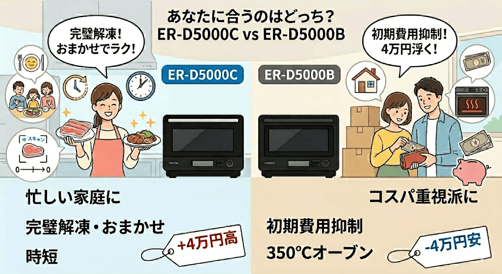 ER-D5000Cと型落ちER-D5000B、あなたに合うのはどっち？