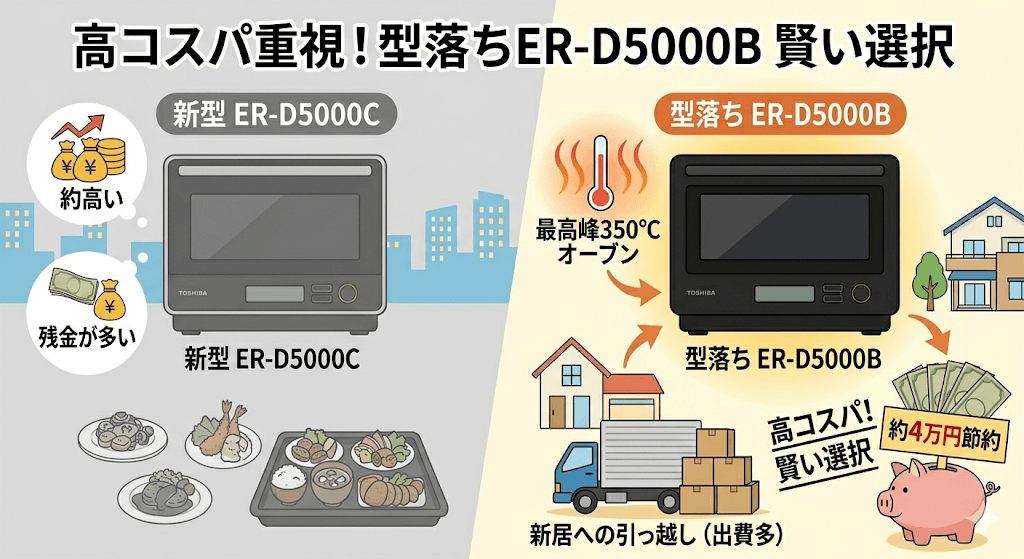 ER-D5000Cと型落ちER-D5000B、あなたに合うのはどっち？　高コスパ重視の人には「ER-D5000B」