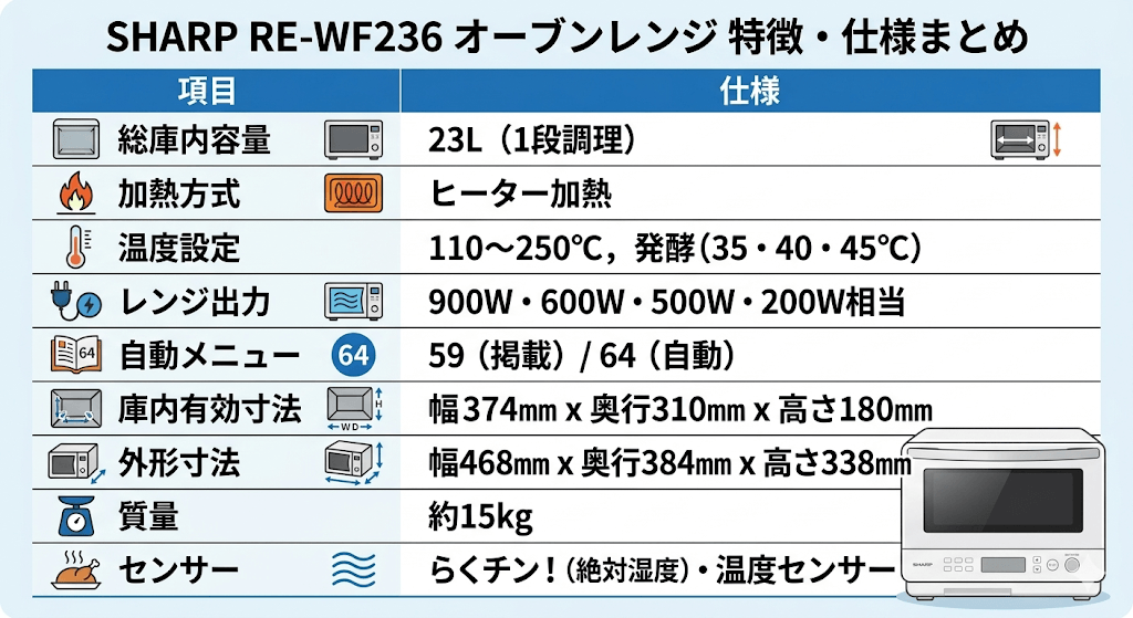 RE-WF236　スペック表