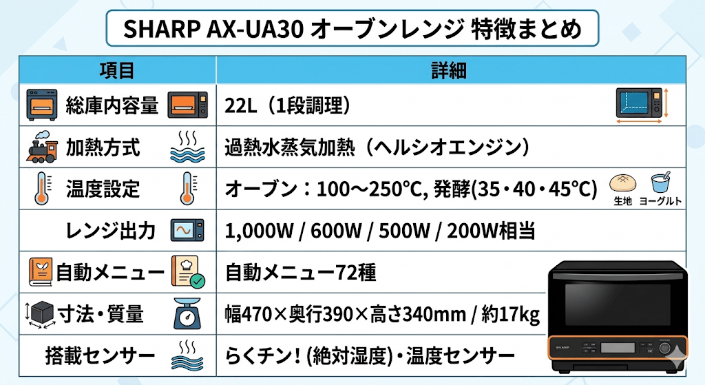 AX-UA30　スペック表