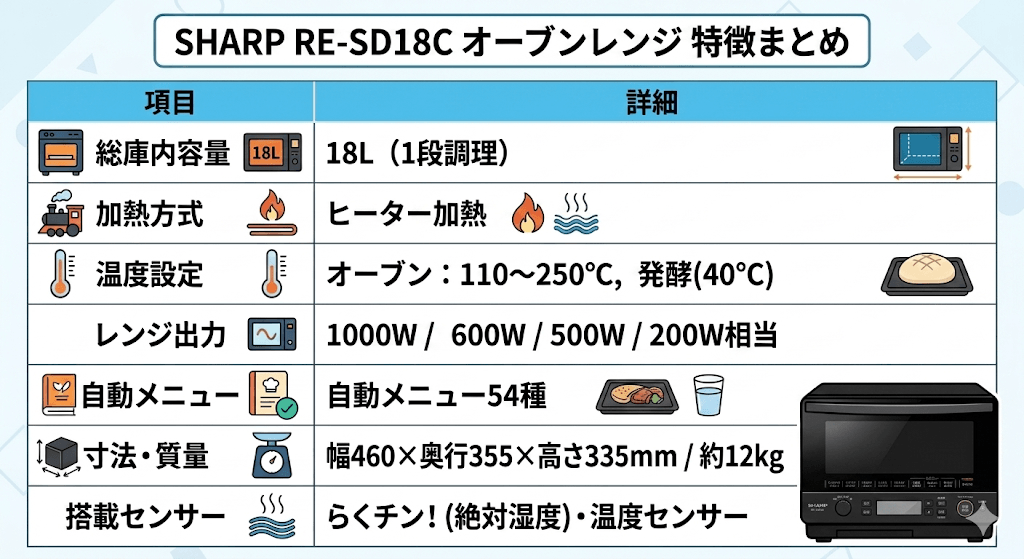 RE-SD18C　スペック表
