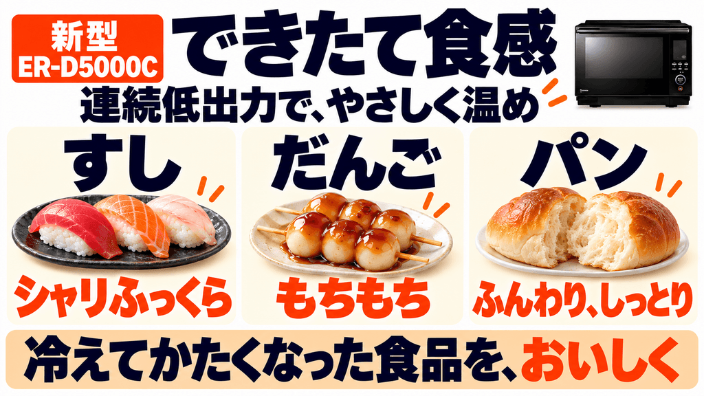 ER-D5000CとER-D5000Bの違い「できたて食感」
