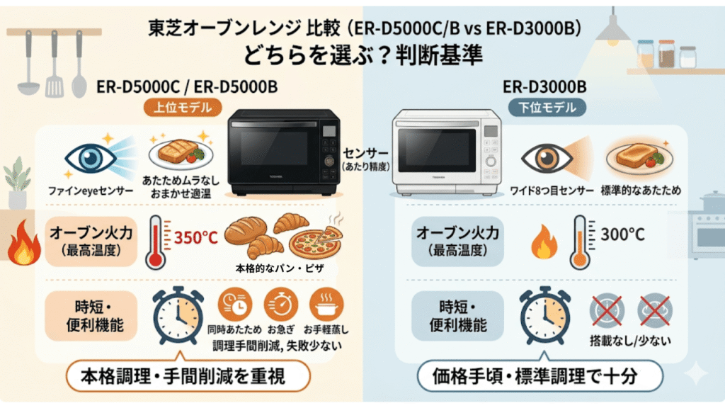 ER-D5000CとER-D5000B（5000シリーズ）とER-D3000Bの違い