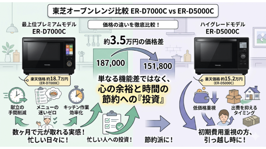 ER-D7000CとER-D5000Cの違いを比較　価格差