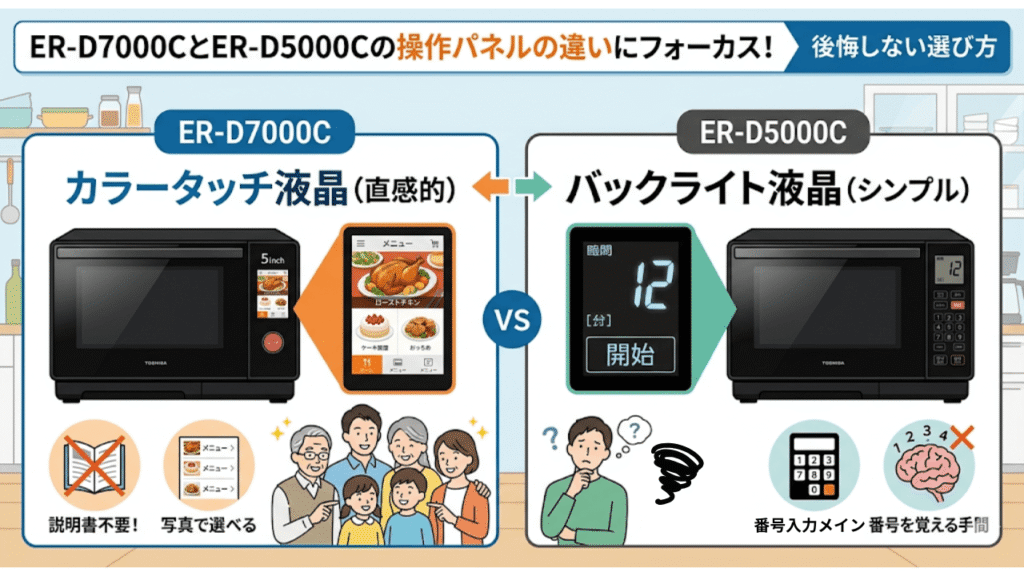 ER-D7000CとER-D5000Cの違いを比較　操作パネル