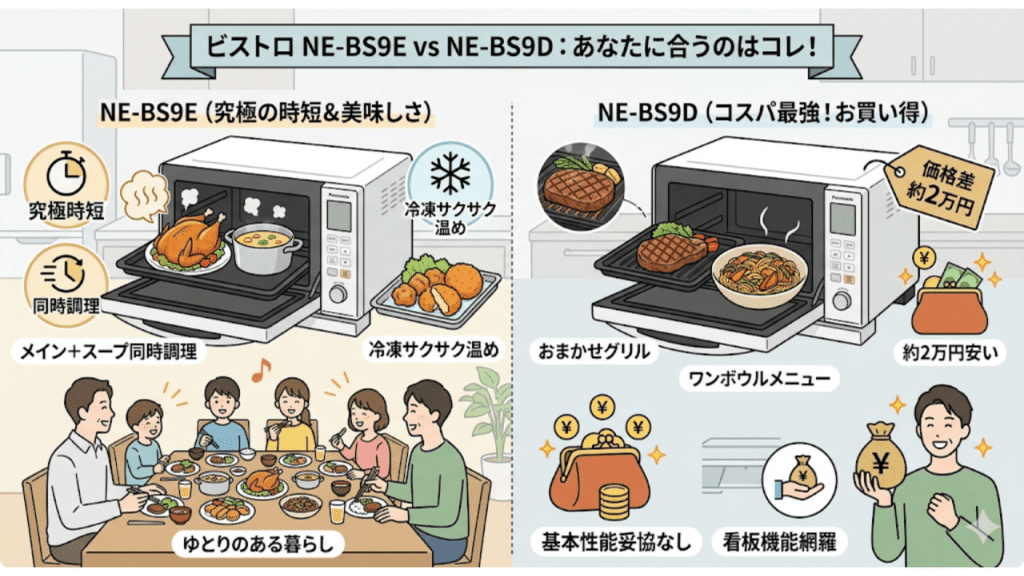 ビストロNE-BS9EとNE-BS9D、あなたに合うのはコレ！