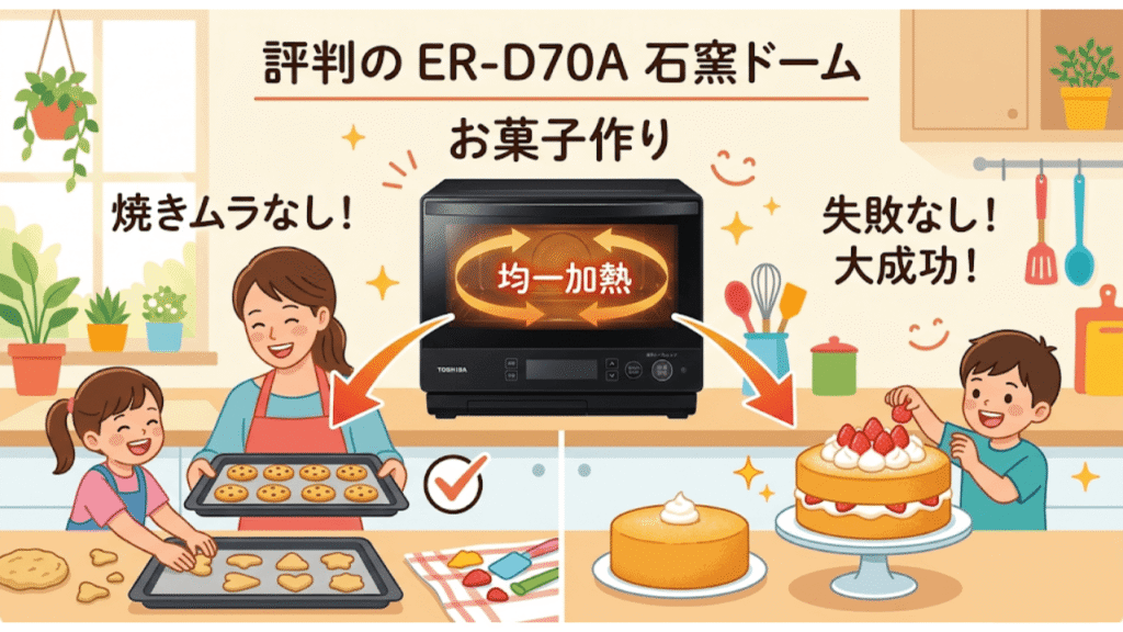 ER-D70Aでつくれるレシピ「クッキー・スポンジケーキ」