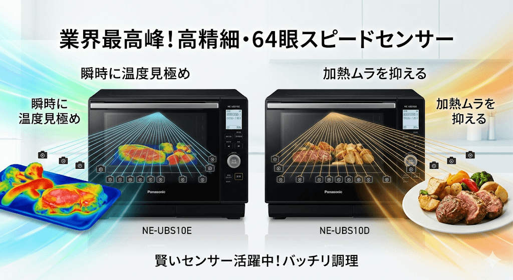NE-UBS10EとNE-UBS10Dで「共通する基本性能」　「高精細・64眼スピードセンサー」