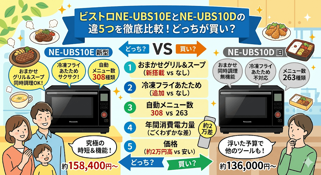 NE-UBS10EとNE-UBS10Dの違いを比較
