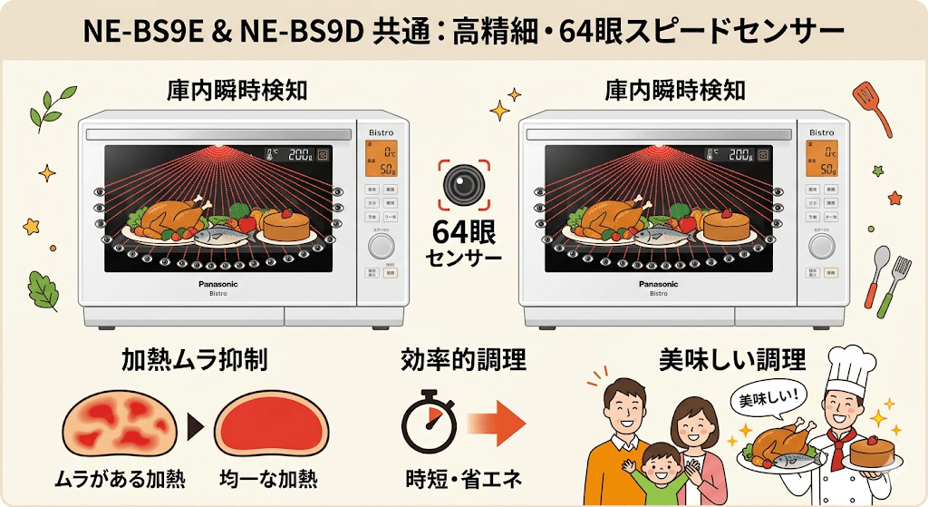 NE-BS9EとNE-BS9Dの共通　高精細・64眼スピードセンサー