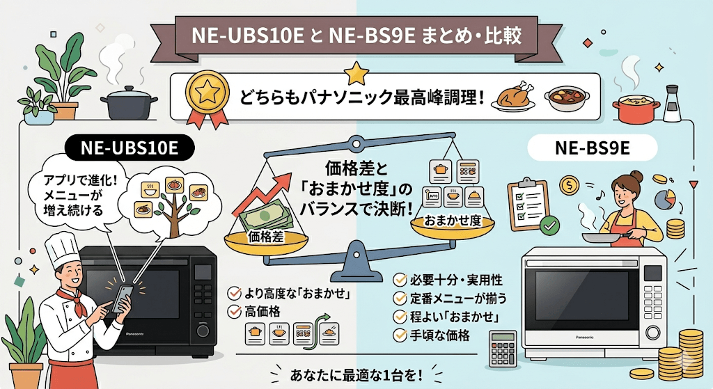 NE-UBS10EとNE-BS9Eの違いを比較 まとめ