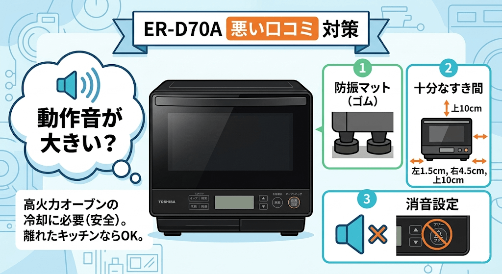 ER-D70Aの悪い口コミ・評判　動作音