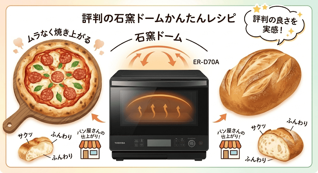 ER-D70Aでつくれるレシピ「本格ピザ・手作りパン」