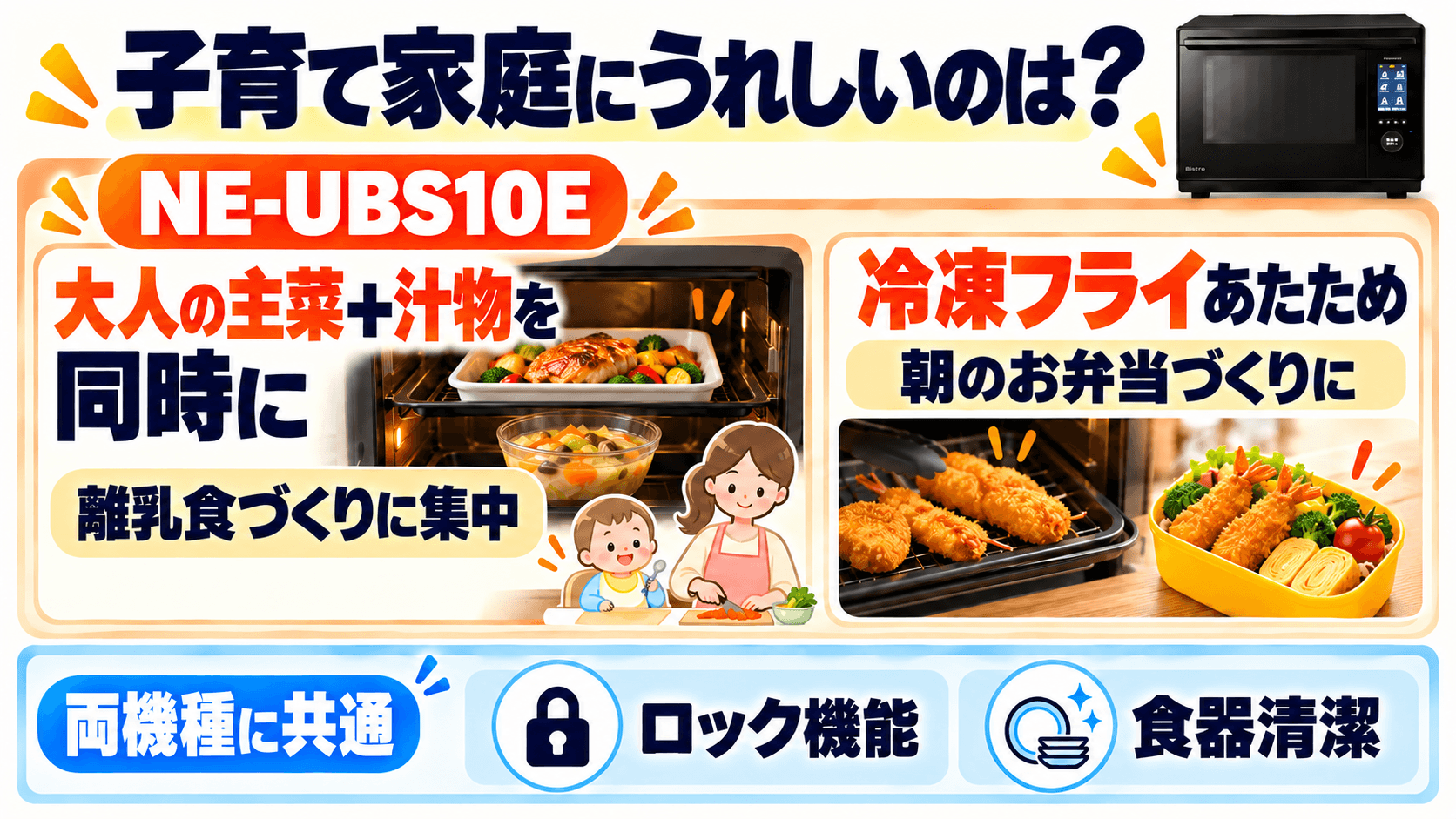 NE-UBS10EとNE-UBS10D 子どもがいる家庭に嬉しいのはどっち?