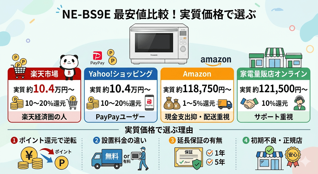 NE-BS9Eの最安値をひと目で比較！実質価格で選ぶのが鉄則