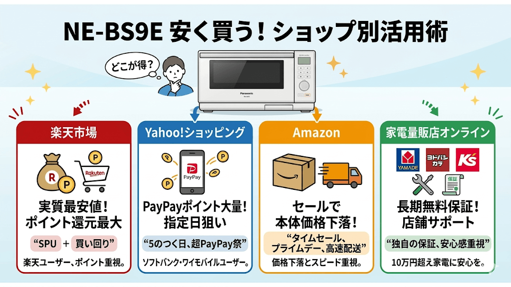 NE-BS9Eを安く買うならどこがいい？各ショップの強みと活用法