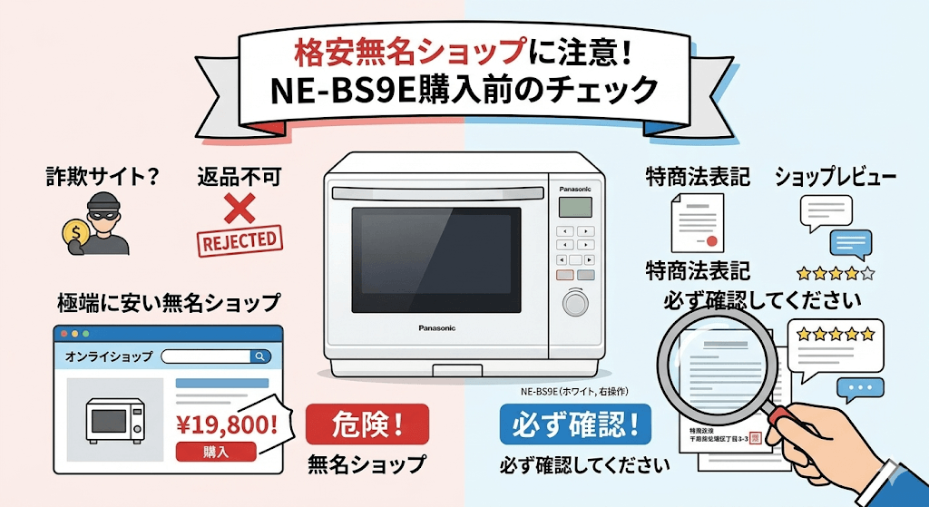 NE-BS9Eを買う前の注意点！　極端に安い無名ショップに注意