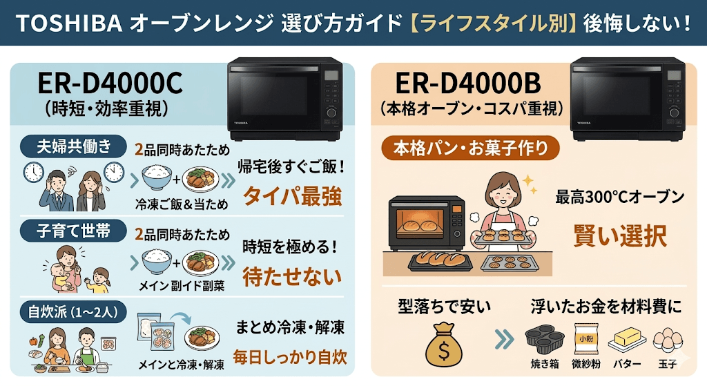 【ライフスタイル別】後悔しないER-D4000C/ER-D4000Bの選び方