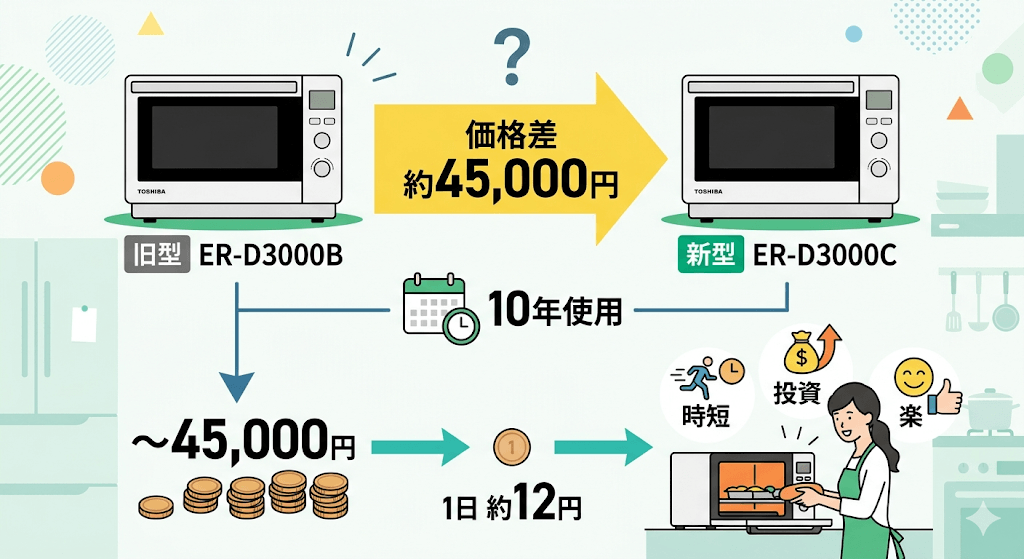 ER-D3000CとER-D3000Bの違い 価格差