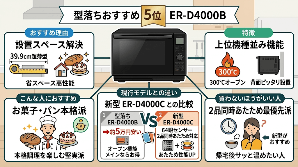オーブンレンジ型落ちおすすめランキング　5位ER-D4000B